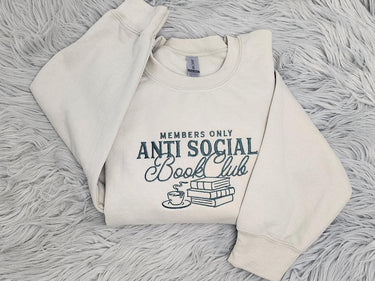 Anti Social Book Club Embroidered Crewneck, Book Club Shirt, Book Lover Crewneck, Bookish Crewneck, Book Club T-Shirt